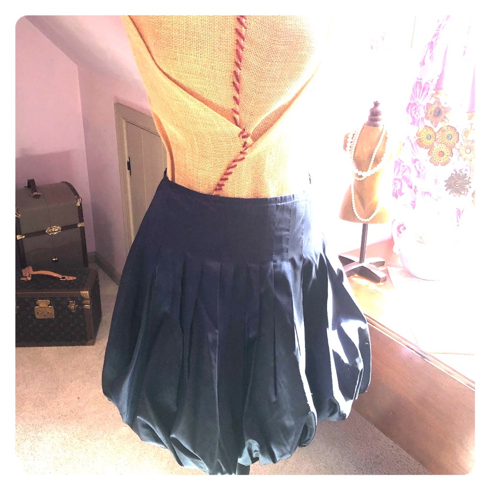 Victoria’s Secret silk navy blue balloon skirt
